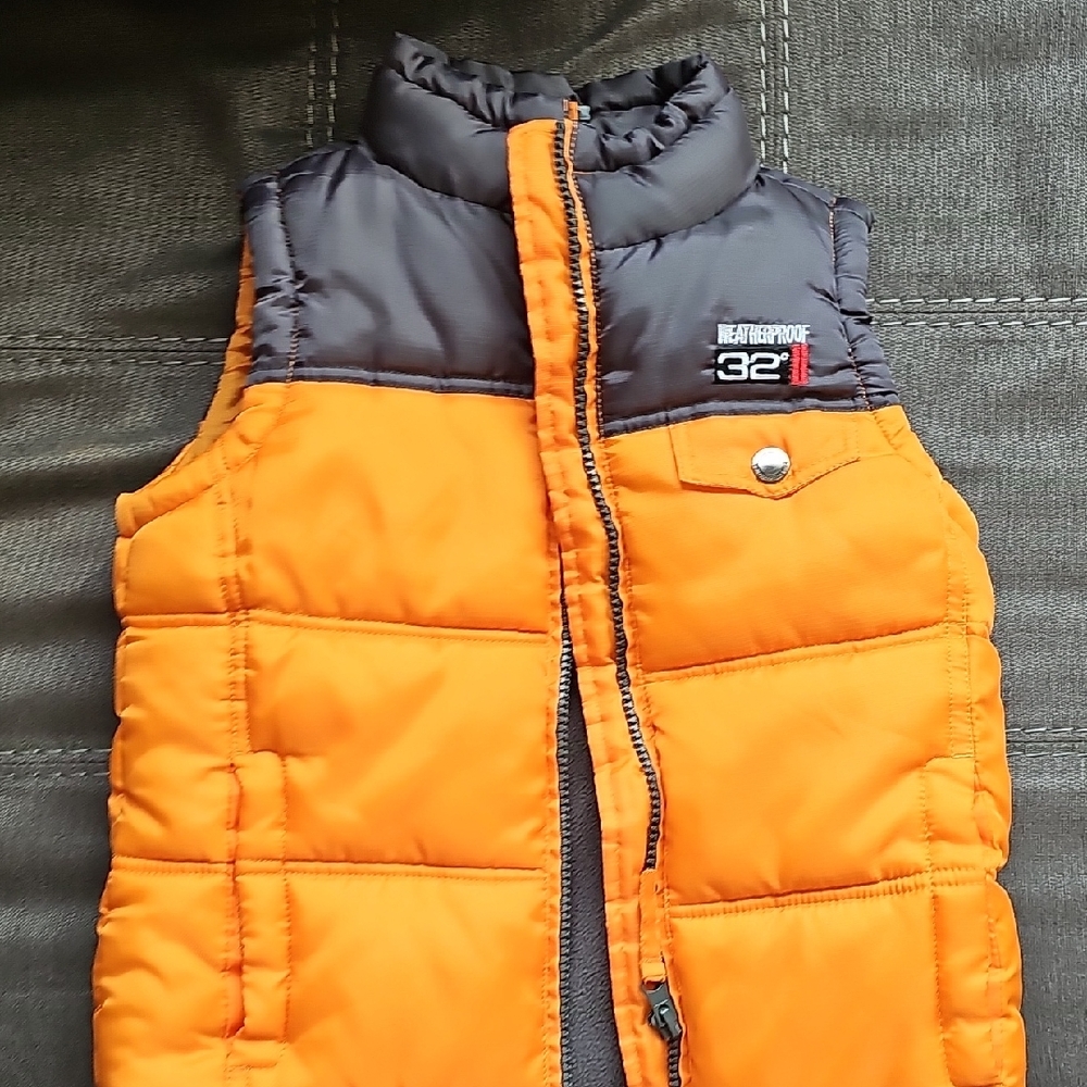 Weatherproof Kids' Vibrant Orange and Charcoal Vest